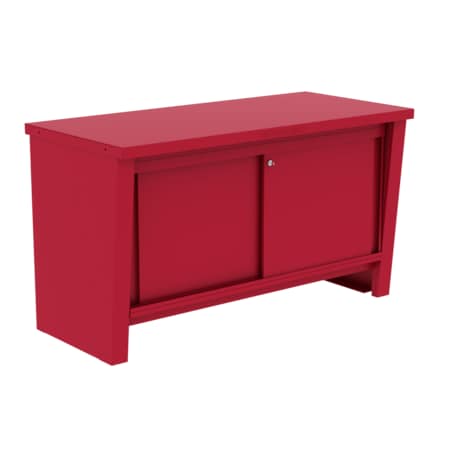 Borroughs Bolted Cabinet Workbench, Steel, 60" W, 34" Height, 600 lb., Straight WTL352-B504